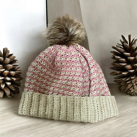 Stylish wool knit slouchy beanie for cold weather
