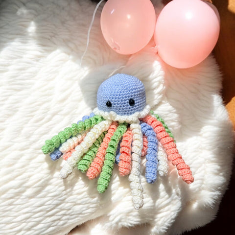 Cuddly crochet octopus stuffed toy for newborn sleep