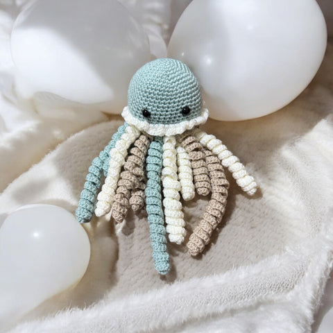 Preemie sensory crochet toy with soft tentacles – UK handmade