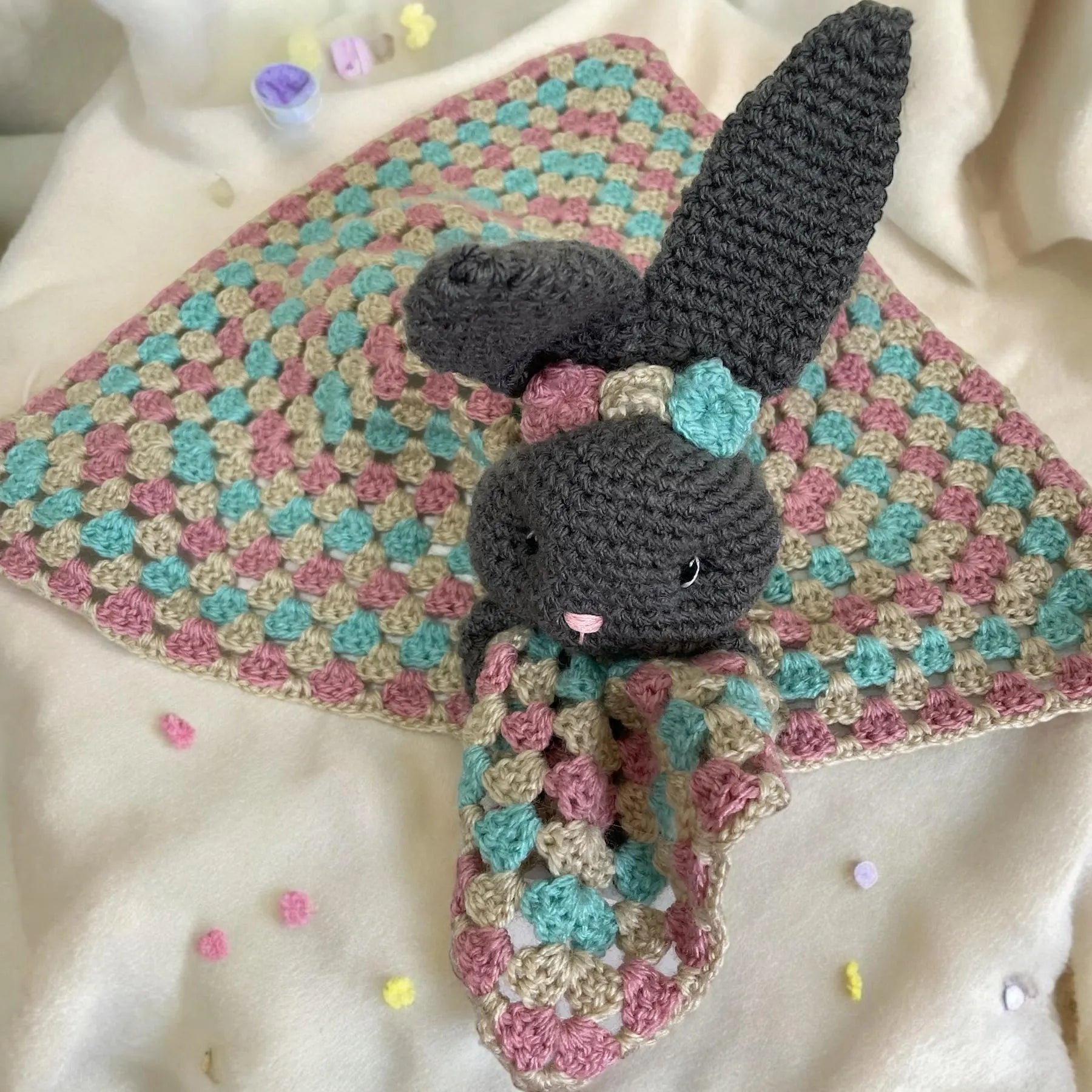 Cozy handmade crochet baby blanket for newborn sleep