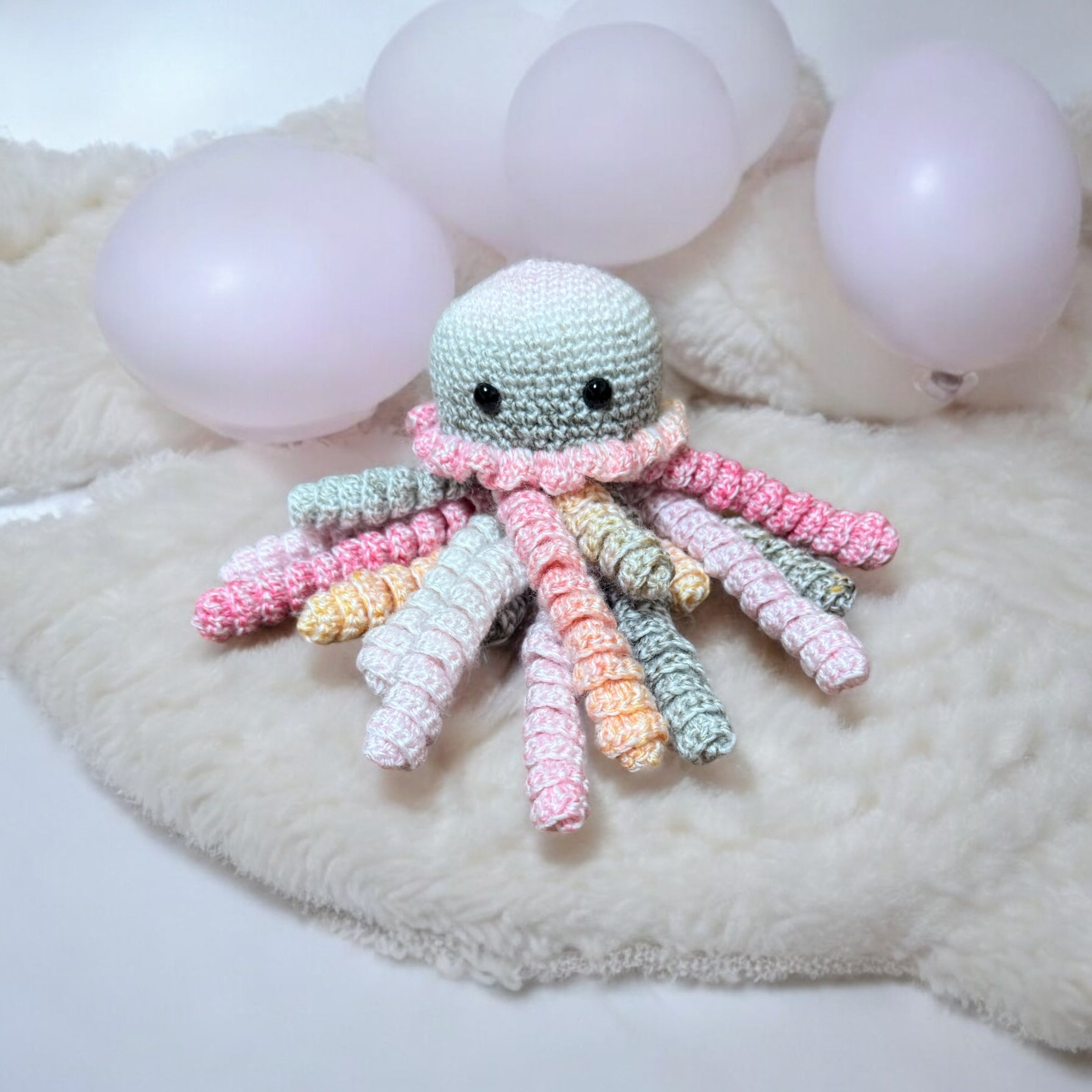 Crochet octopus jellyfish toy handmade for newborns