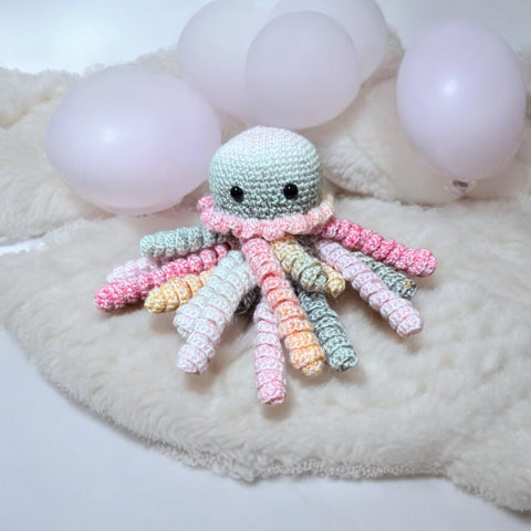 Crochet octopus jellyfish toy handmade for newborns