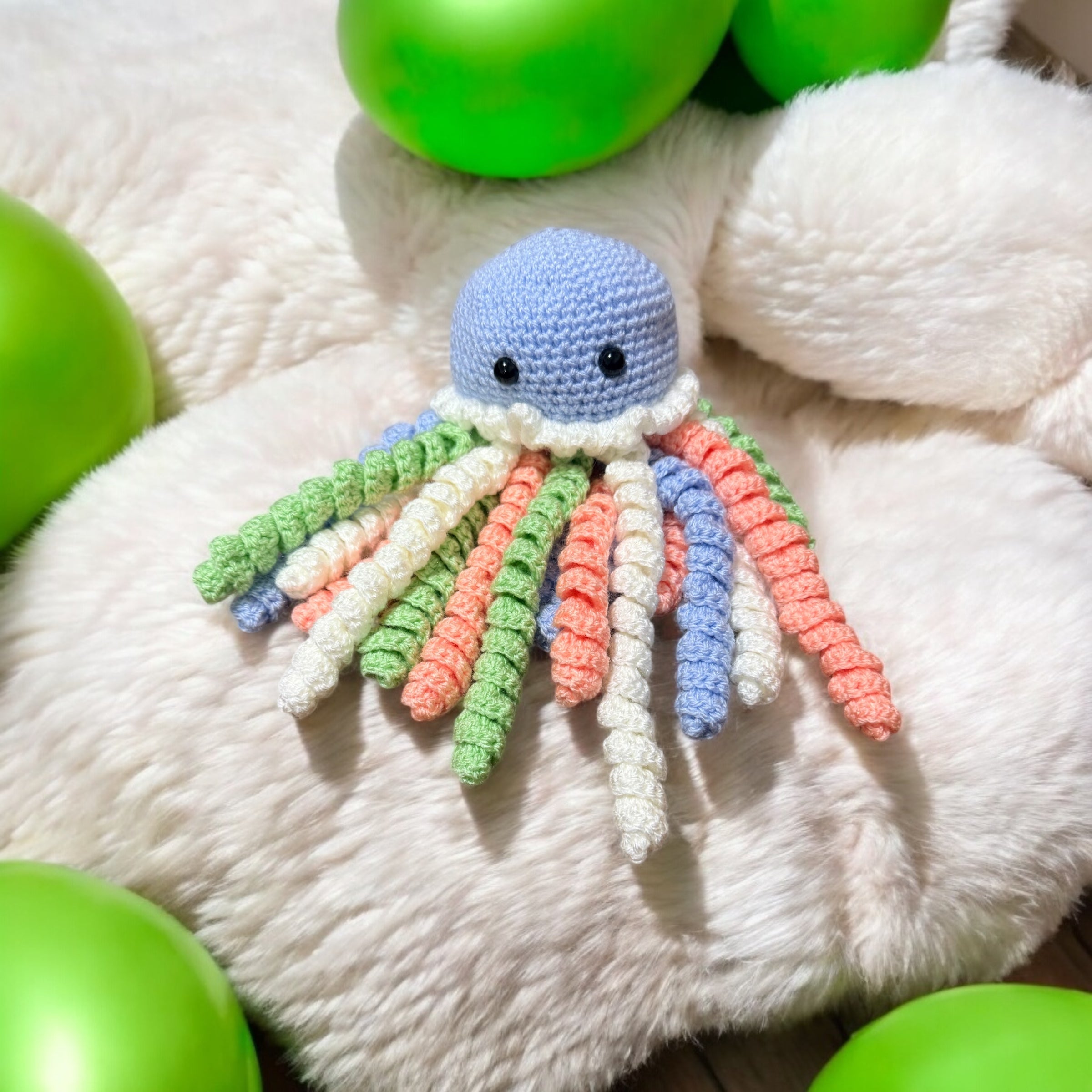 Soft crochet baby comforter toy UK gift idea