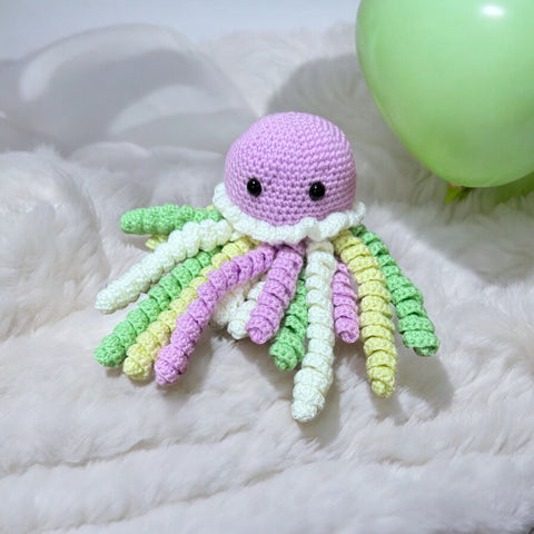 Crochet Jellyfish Preemie Baby Comforter Newborn Baby Sensory Toy Gift (Copy)