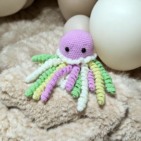 Crochet Jellyfish Preemie Baby Comforter Newborn Baby Sensory Toy Gift (Copy)