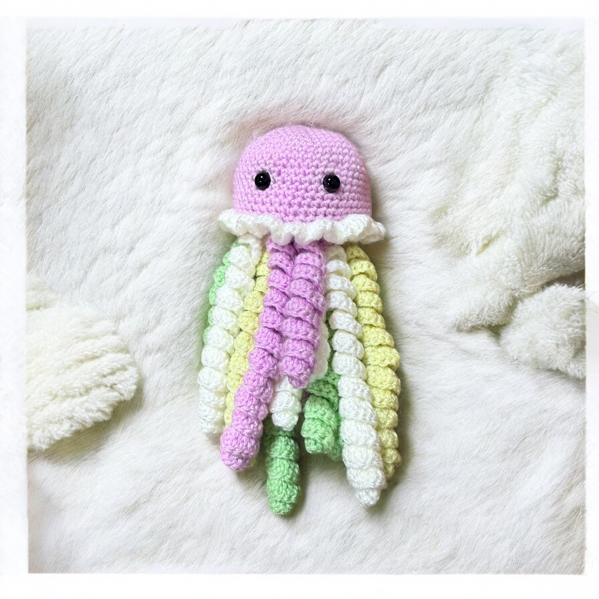 Crochet Jellyfish Preemie Baby Comforter Newborn Baby Sensory Toy Gift (Copy)