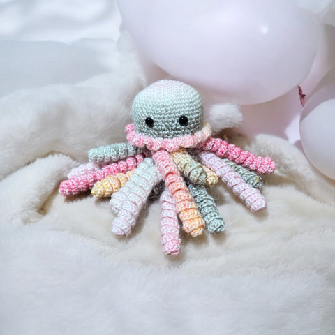 Crochet Octopus Jellyfish Newborn Baby Sensory Toy Shower Gift Ideas for mums. (Copy)