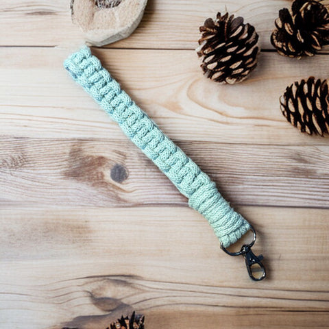 Handmade Macrame Keychain Wristlet: Boho Key Fob Strap