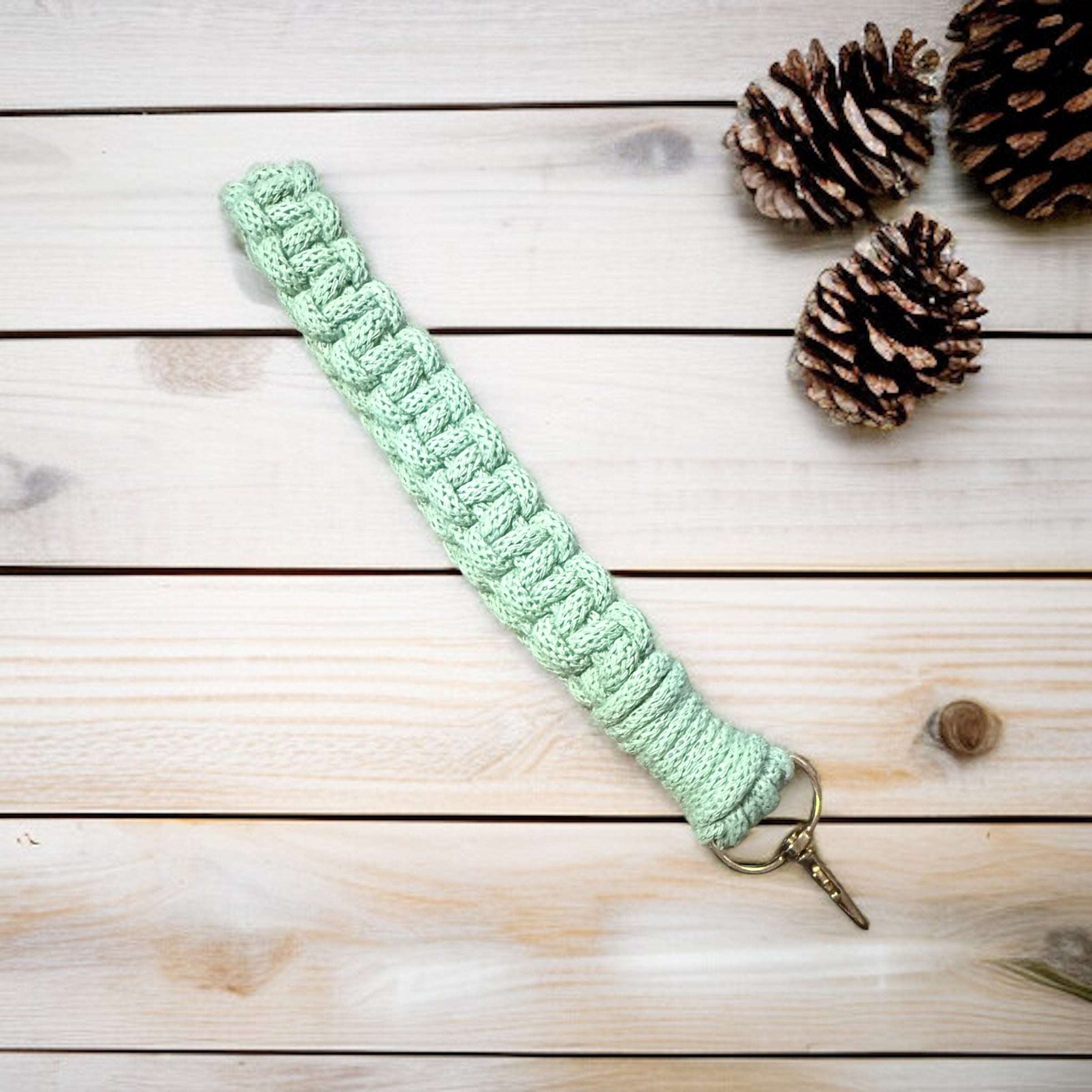 Handmade Macrame Keychain Wristlet: Boho Key Fob Strap