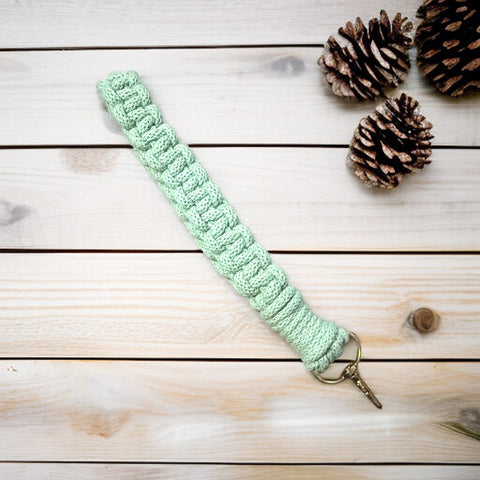 Handmade Macrame Keychain Wristlet: Boho Key Fob Strap