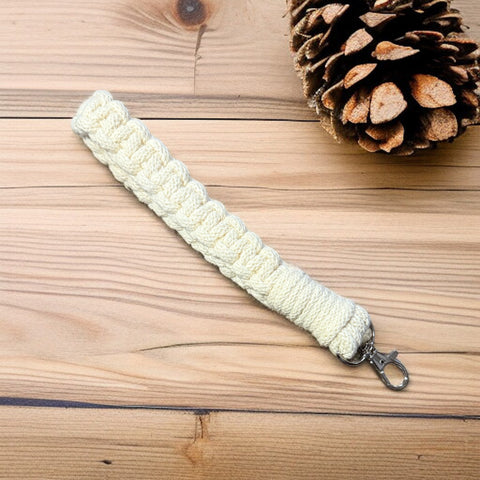 Handmade Macrame Keychain Wristlet: Boho Key Fob Strap