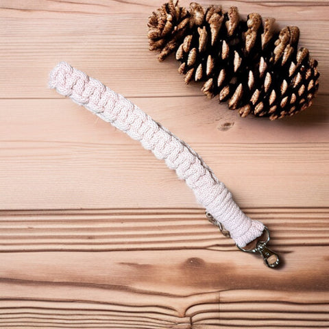 Handmade Macrame Keychain Wristlet: Boho Key Fob Strap