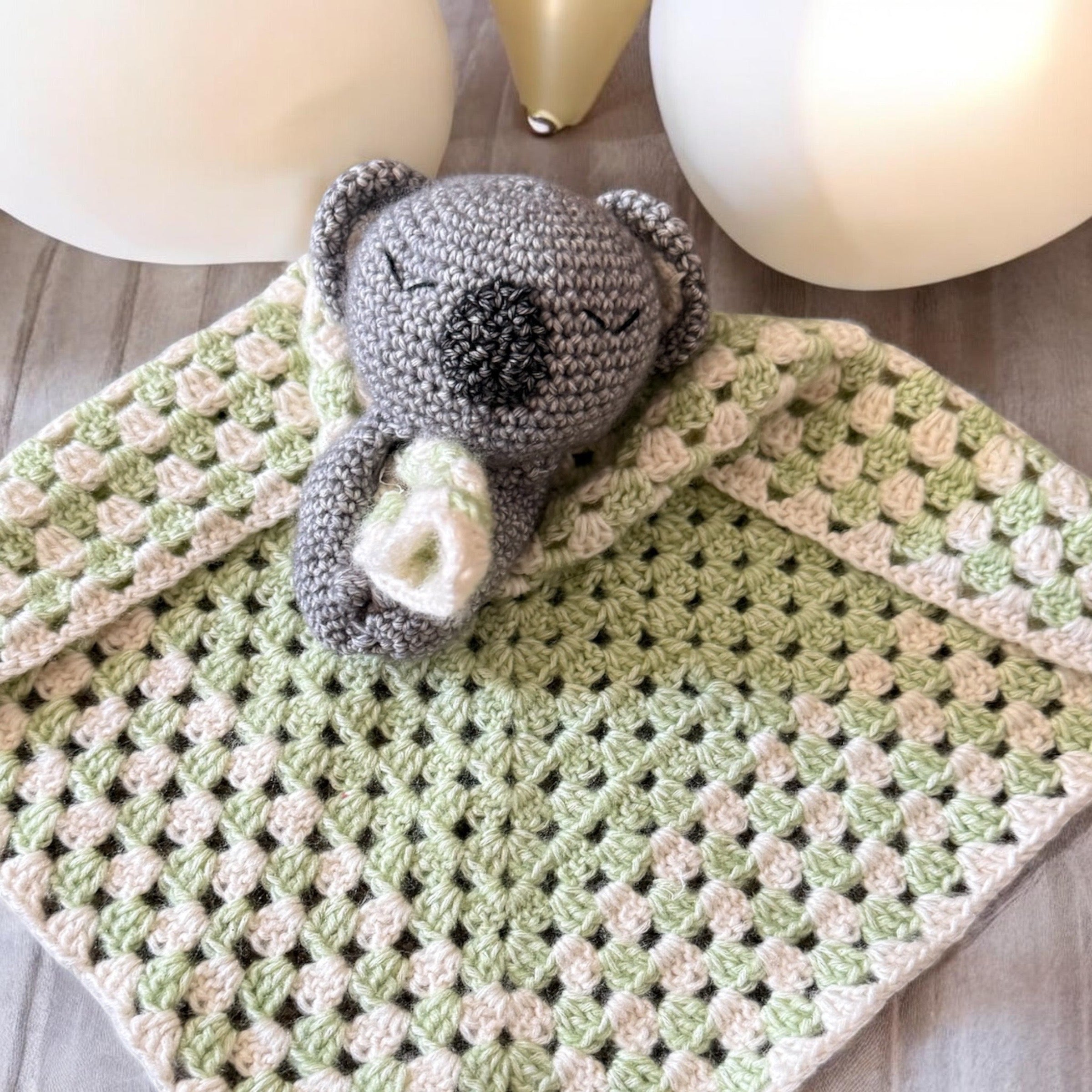 Crochet Koala Baby Comforter | Handmade Snuggle Buddy