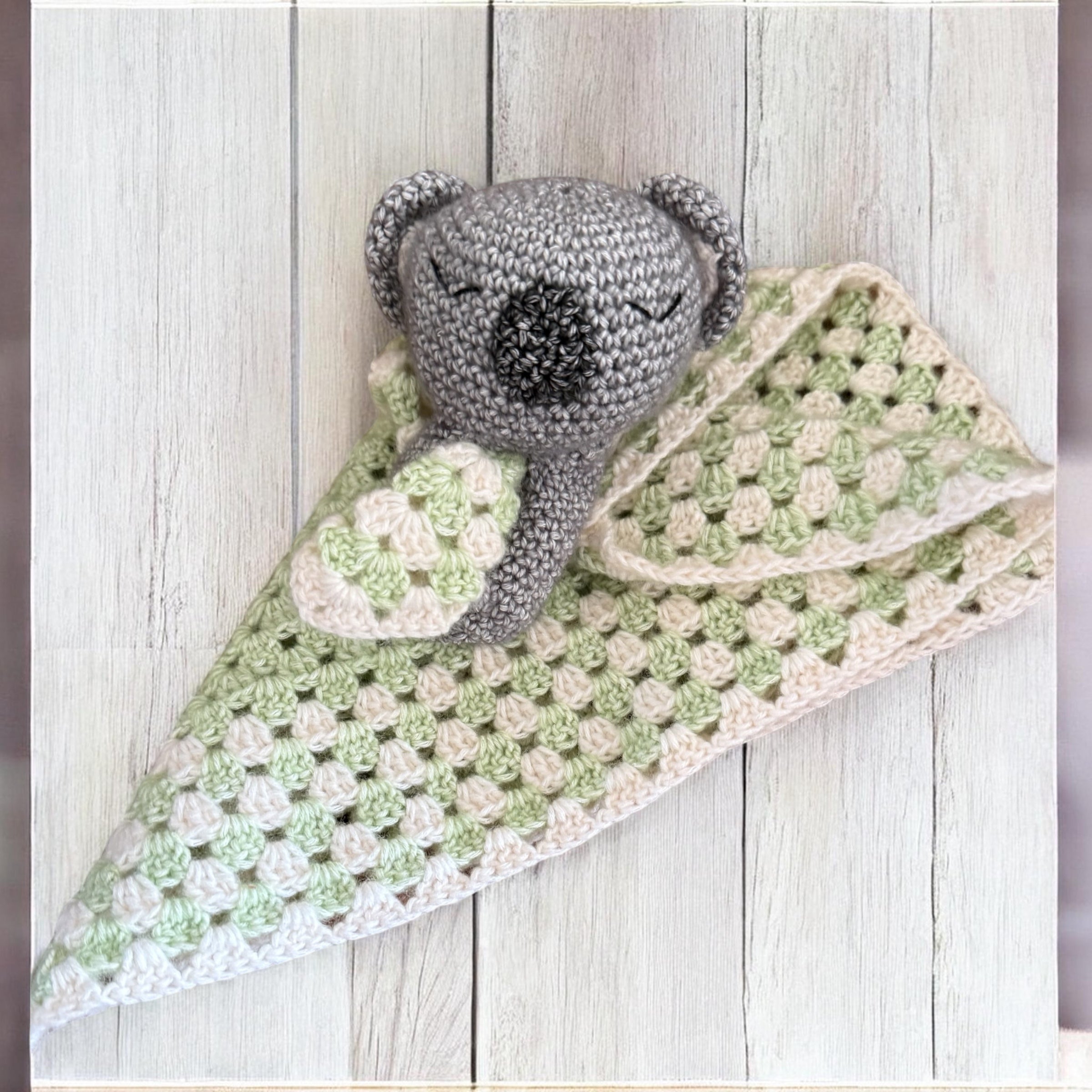 Crochet Koala Baby Comforter | Handmade Snuggle Buddy