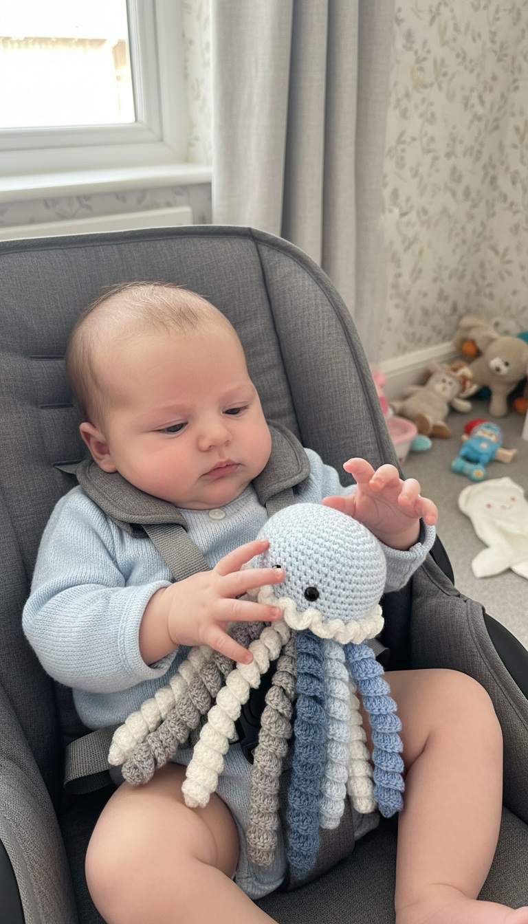 Handmade Crochet Octopus Jellyfish Baby Sensory Gift UK (Copy)