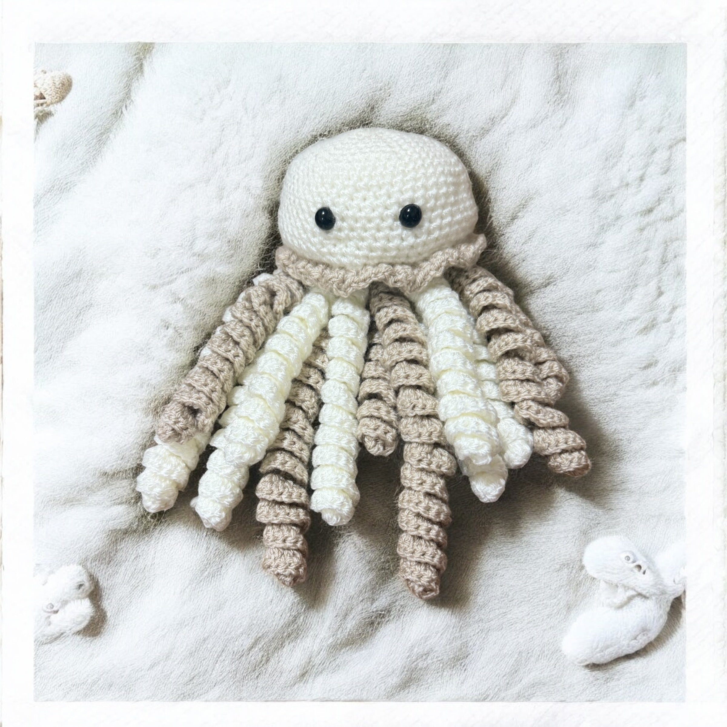 Baby comforter gift – crochet jellyfish with tentacles