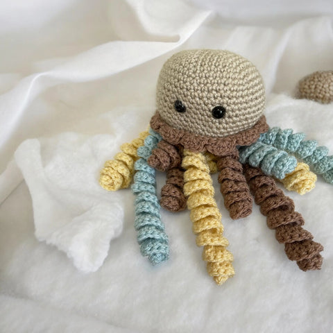 Handmade baby shower gift – crochet octopus toy