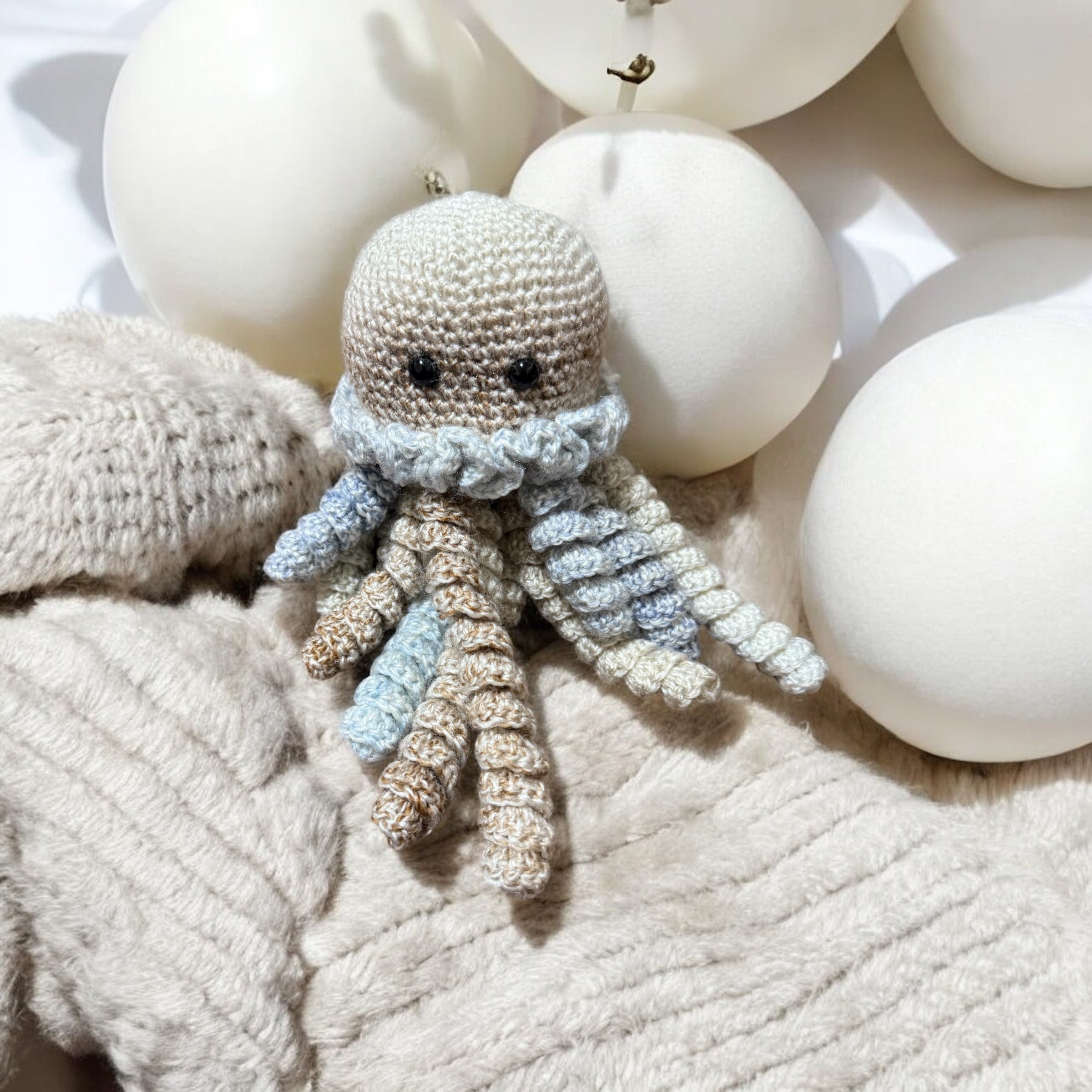Crochet octopus comforter for preemie babies
