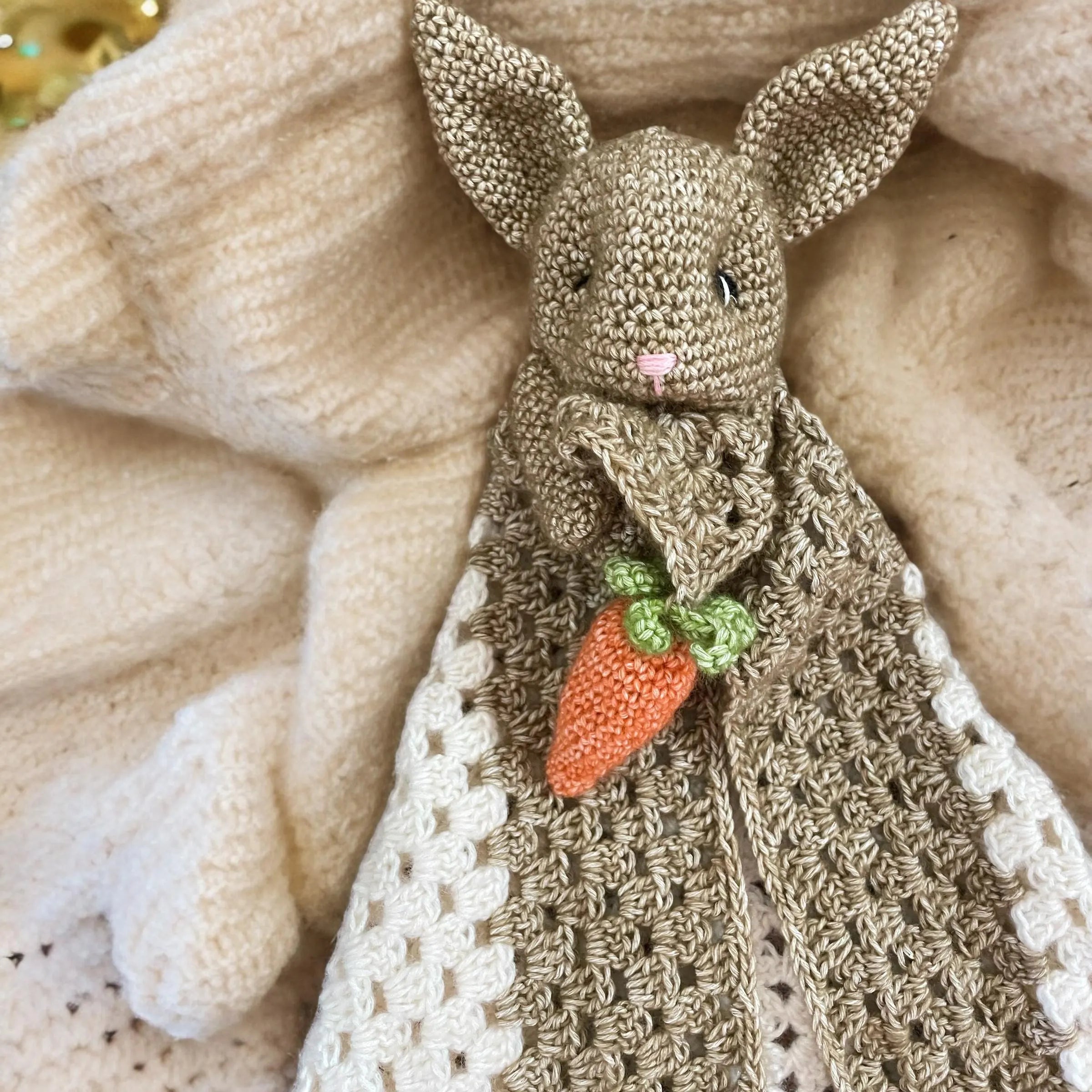 handmade toddler security blanket with bunny