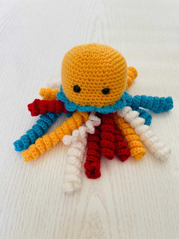Adorable crochet jellyfish baby comforter cute cuddly soft perfect snuggle buddy